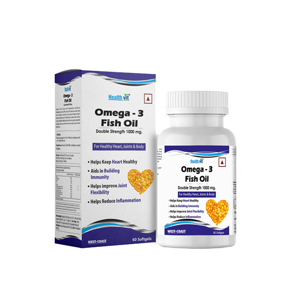HealthVit Omega-3 Softgels (Fish Oil, Eicosapentaenoic Acid, Docosahexaenoic Acid)