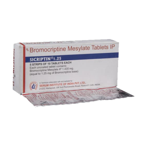 Sicriptin 1.25 Tablet (Bromocriptine Mesylate)