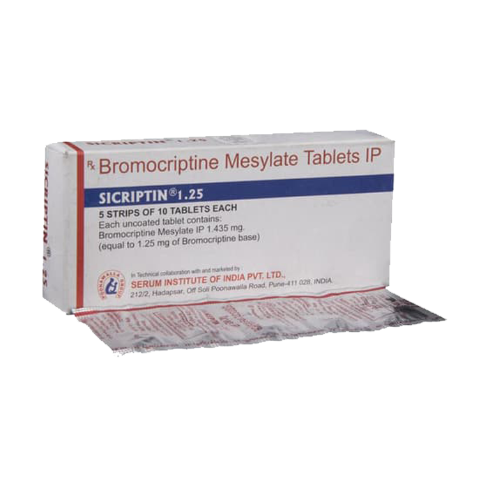 Sicriptin 1.25 Tablet (Bromocriptine Mesylate)