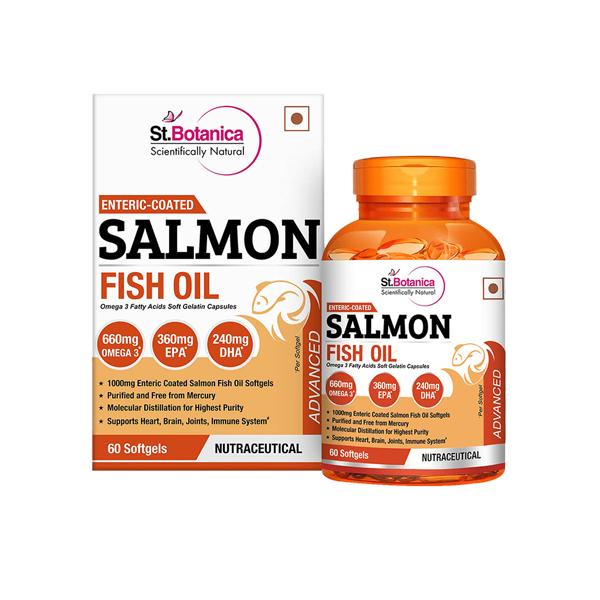 St.Botanica Salmon Fish Oil Softgels (Omega-3 Fatty Acids, EPA & DHA)