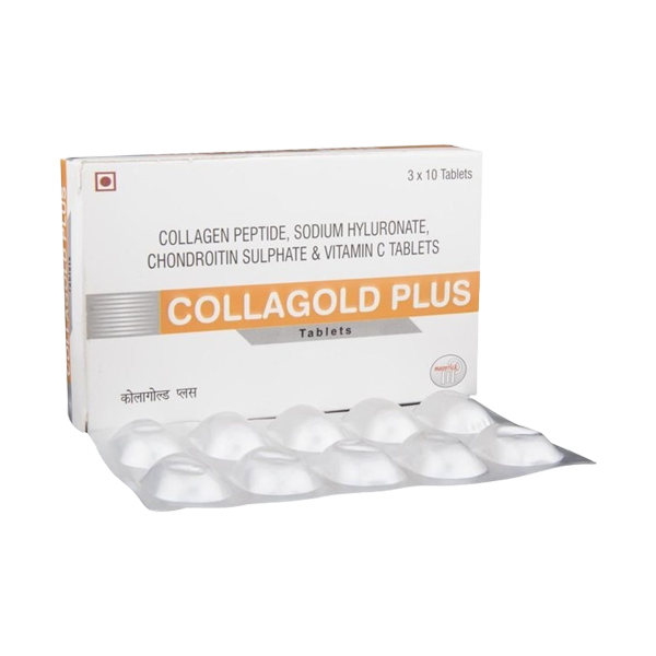 Collagold Plus Tablets (Collagen Peptide, Sodium Hyaluronate, Chondroitin & Vitamin C)