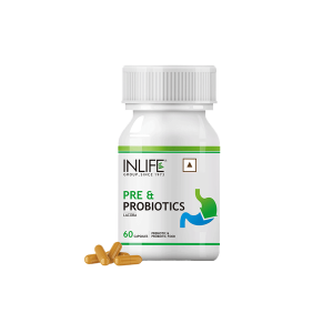 Pre and Probiotics Capsules (Lactobacillus Acidophilus, Rhamnosus, Bifidobacterium Bifidum, Longum, Saccharomyces Boulardii & Fructo Oligosaccharides)