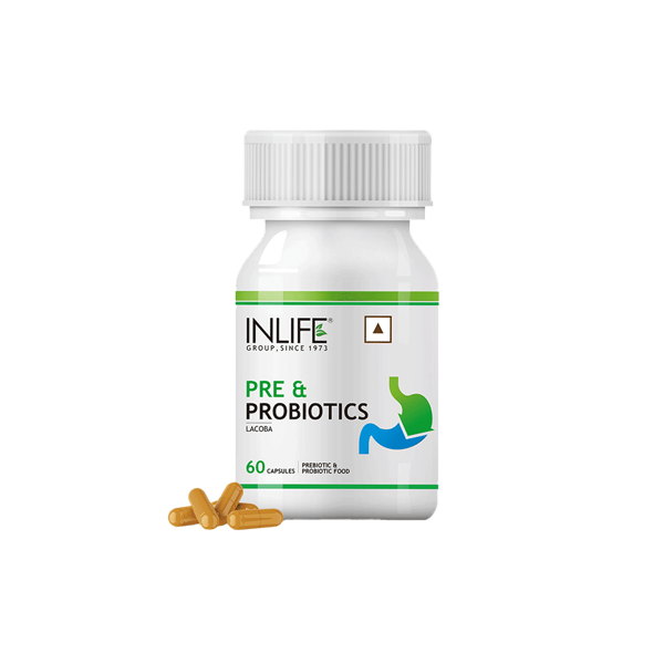 Pre and Probiotics Capsules (Lactobacillus Acidophilus, Rhamnosus, Bifidobacterium Bifidum, Longum, Saccharomyces Boulardii & Fructo Oligosaccharides)