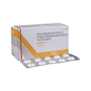 Nervz D Nerve Support Tablets (Methylcobalamin, Alpha Lipolic Acid, Vitamin D3, Pyridoxine & Folic Acid)
