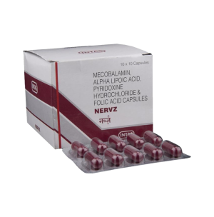 Nervz B6 / B12 Coenzyme Capsules (Mecobalamin, Alpha-Lipoic Acid, Pyridoxine & Folic Acid)