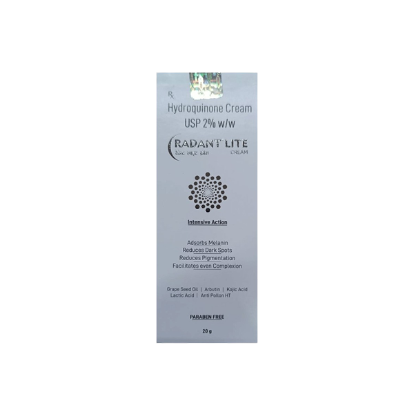 Radant Lite Cream (Antipollon HT, Arbutin, Kojic Acid, Hydroquinone & Lactic Acid)