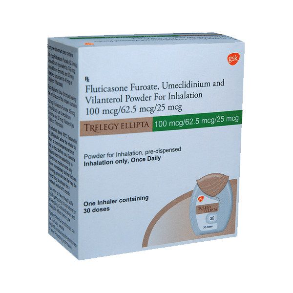 Trelegy Ellipta Powder For Inhalation (Fluticasone Furoate, Umeclidinium & Vilanterol)