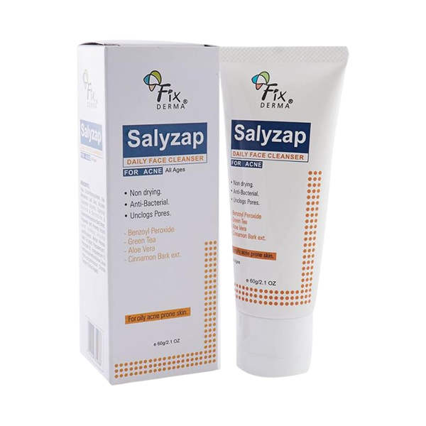 Salyzap Daily Face Acne Cleanser (Benzoyl Peroxide, Green Tea, Aloe Vera & Cinnarion Bark)