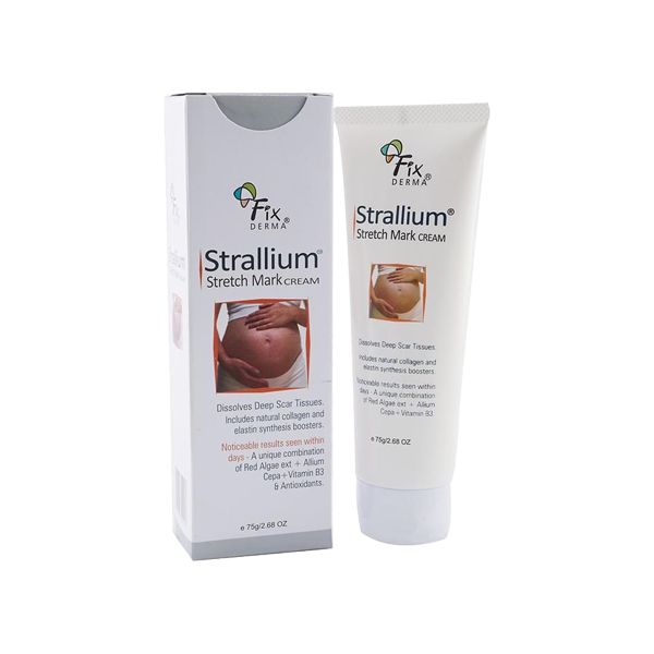 Strallium Stretch Mark Cream (Allium Cepa, Red Algae Extract, Vitamin B3, Aloe Vera, Shea Butter & Almond Oil)