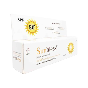 Sunbless SPF 50+ Silicon Sunscreen Gel (Oxynex ST, Uvinul A Plus, Parsol TX, Tinosorb S, Uvasorb HEB & Octinoxate)